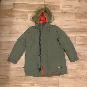 LL Bean Green Maine Mountain Parka Down Coat Size XL